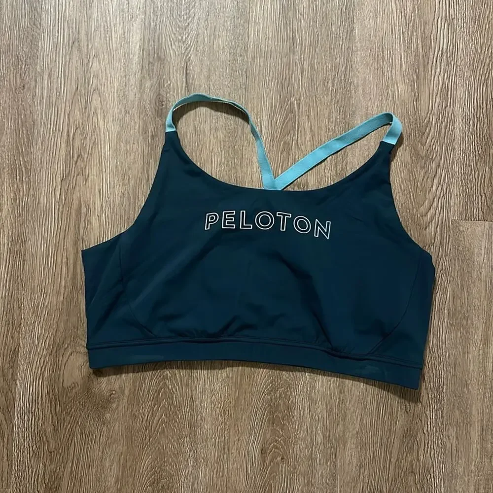 Peloton Renewed Control Color Block Mesh Back Sports Bra Navy Blue‎ Size 3X